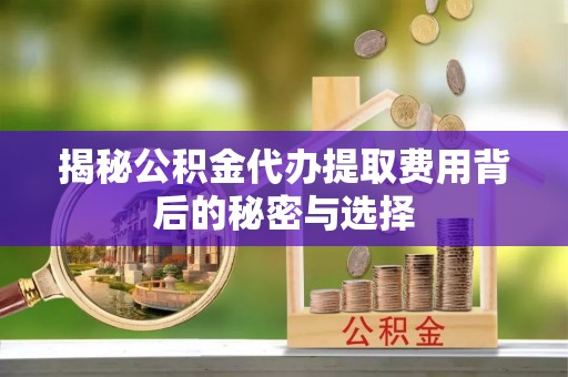 遵化揭秘公积金代办提取费用背后的秘密与选择